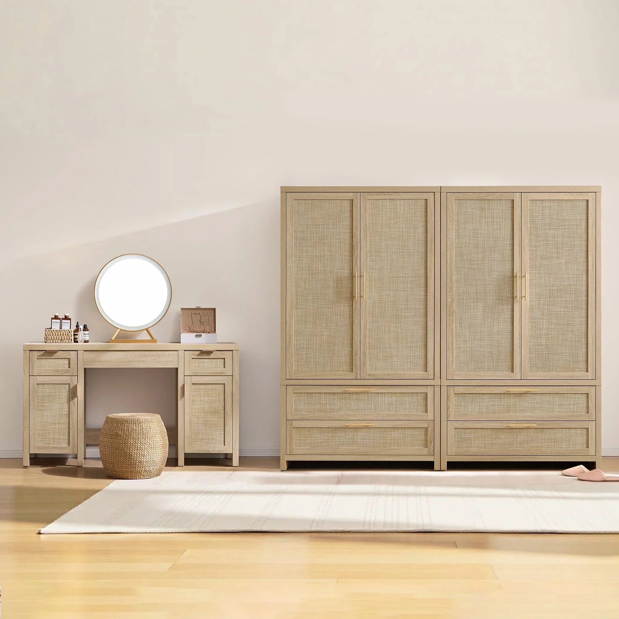 Savanna Vanity Table and Wardrobe Set
