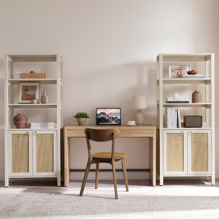 Terra Modern 2-Door Bookshelf, Large Storage