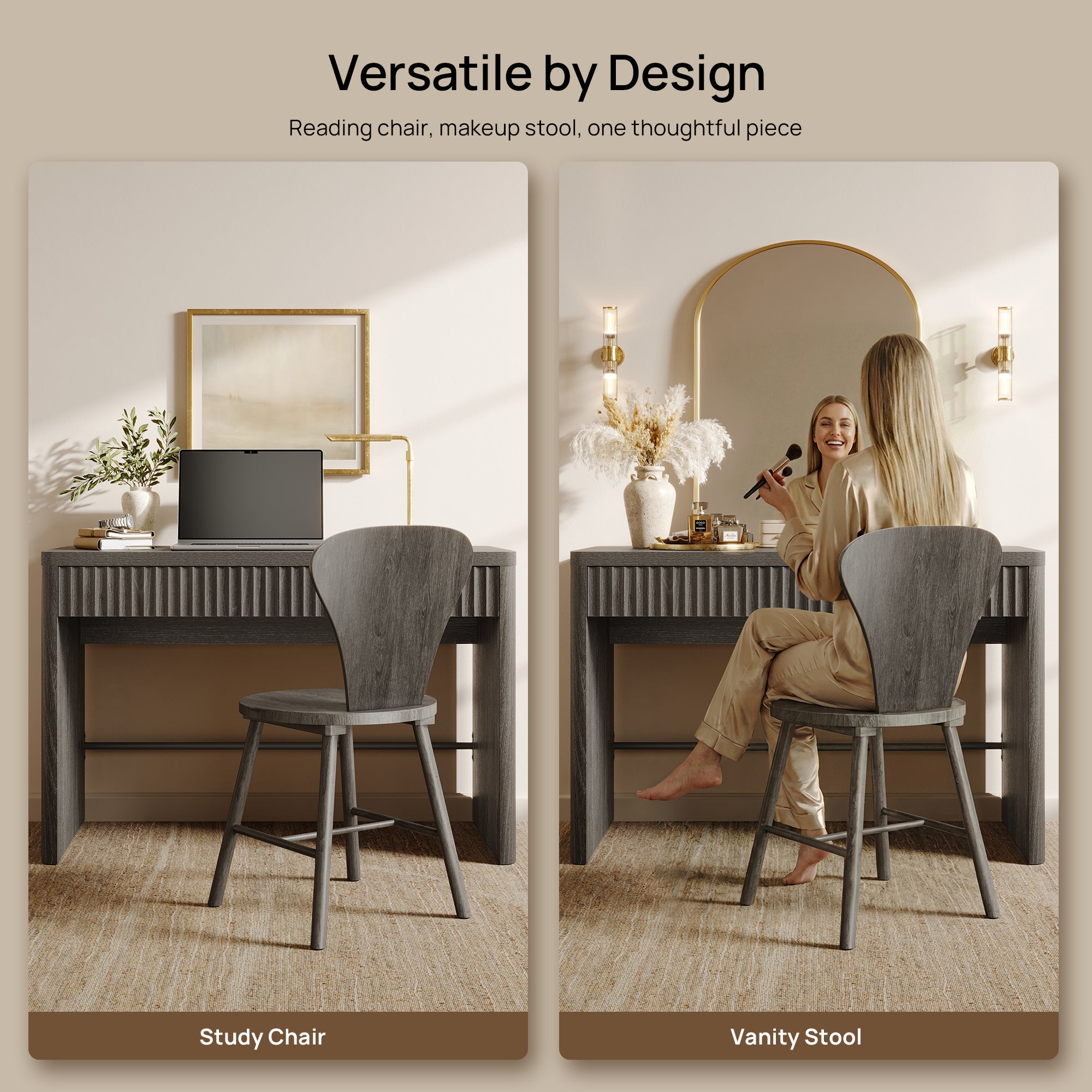 Cas Dining Table and Chairs Set for 6, Solid Wood