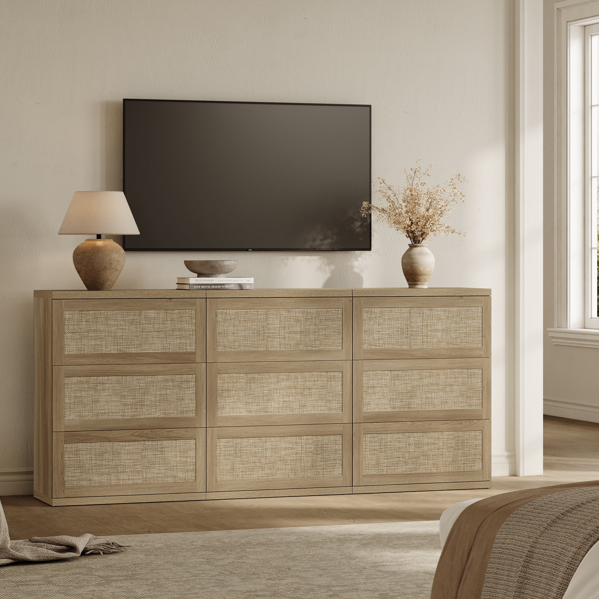 Zura Rattan Sectional Dresser, Large Size Option