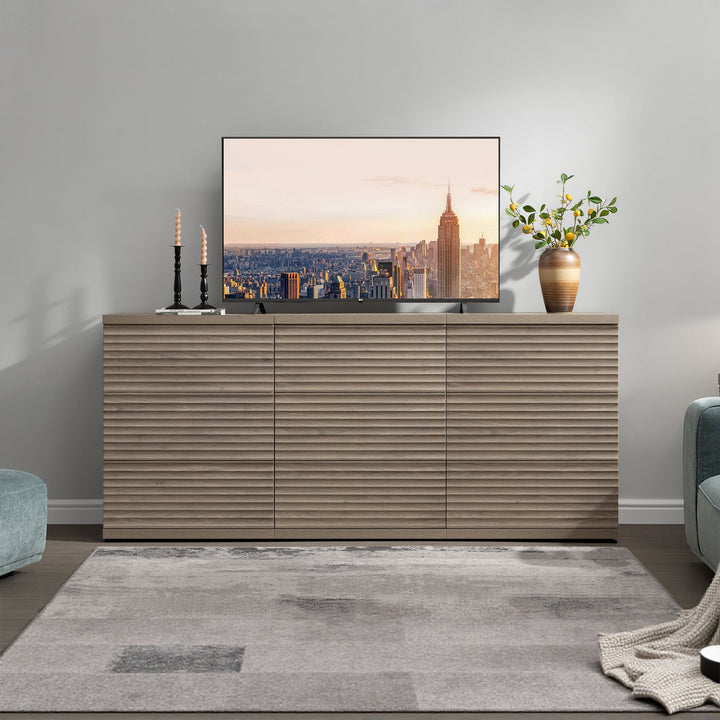 Stria Fluted TV Console, up to 85 Inch TV, Set of 3