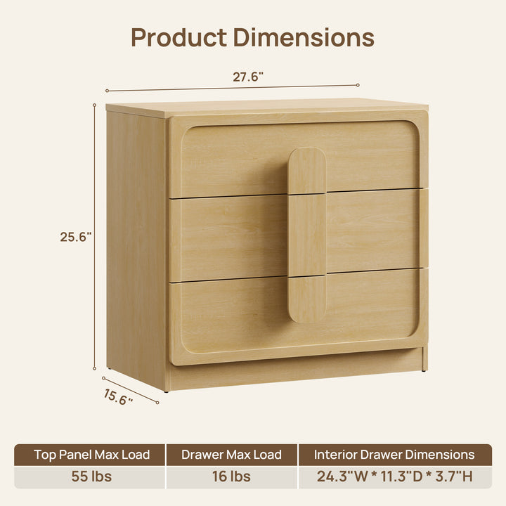 Arcus Dresser and Nightstands Set, Large Bedroom Storage