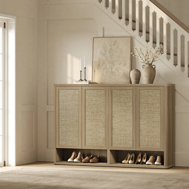 Zura 2-Piece Black Shoe Cabinet