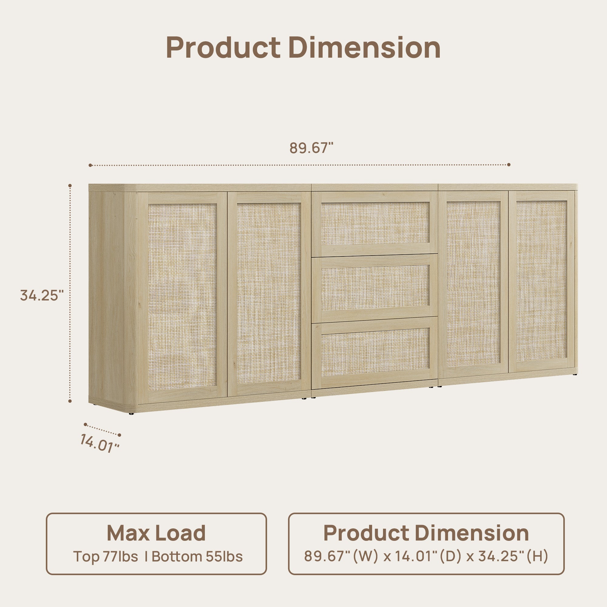 Zura Modular TV Stands Set of 3, Large Storage