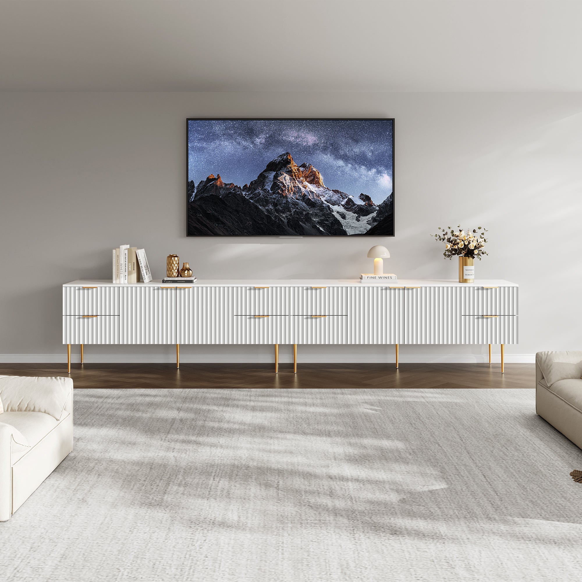 Opus Black TV Stand, Large Storage