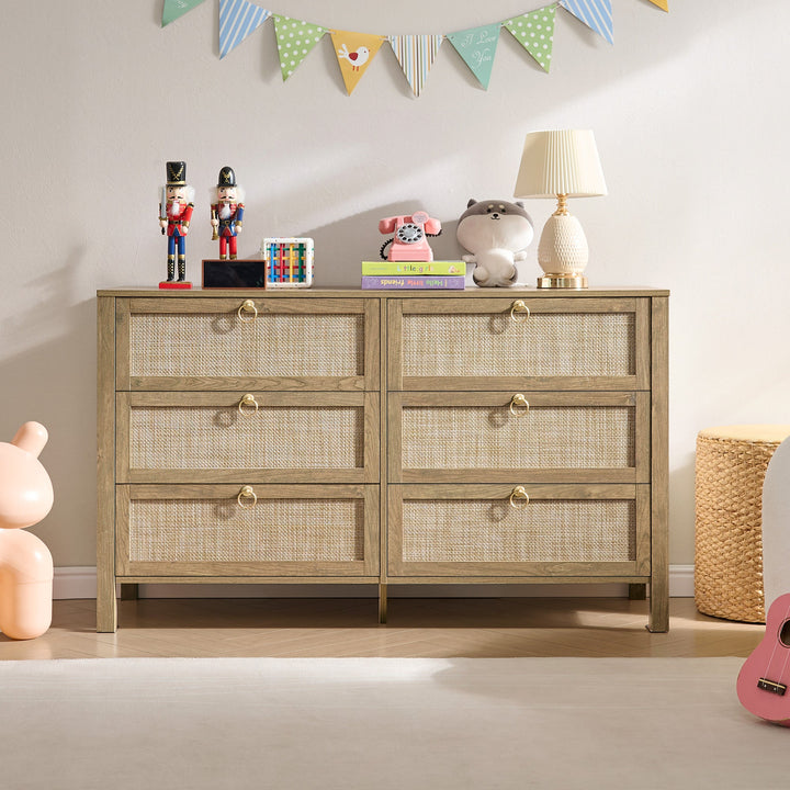 Terra White 6-Drawer Dresser, Set of 2