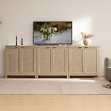 Savanna TV Console with Doors - 3 Pieces - Reclaimed Light Oak