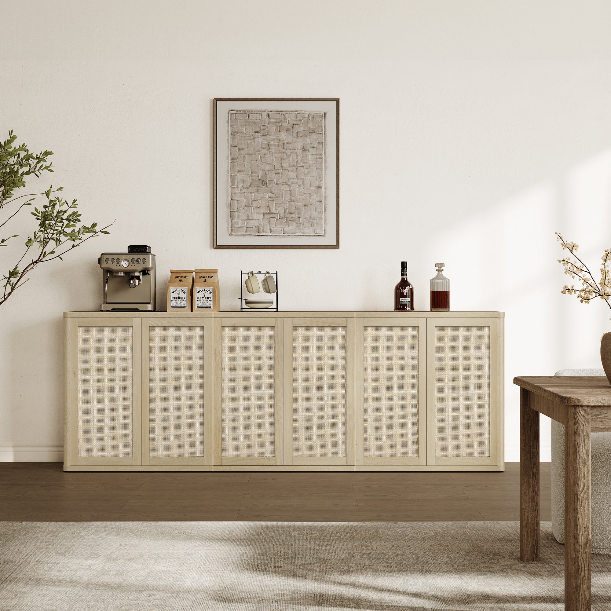 Zura Rattan Sideboards Set of 3, Sectional Design