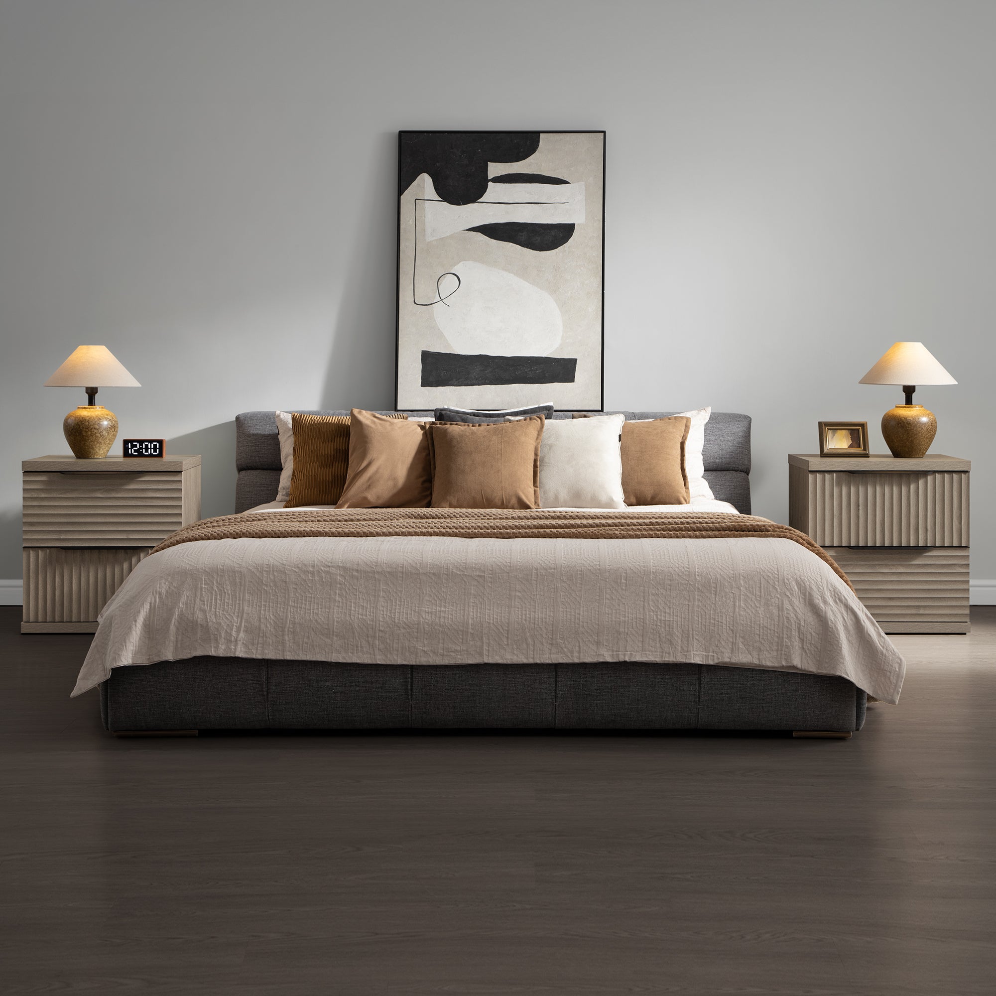 Stria 2-Drawer Nightstand with Interchangeable Panels