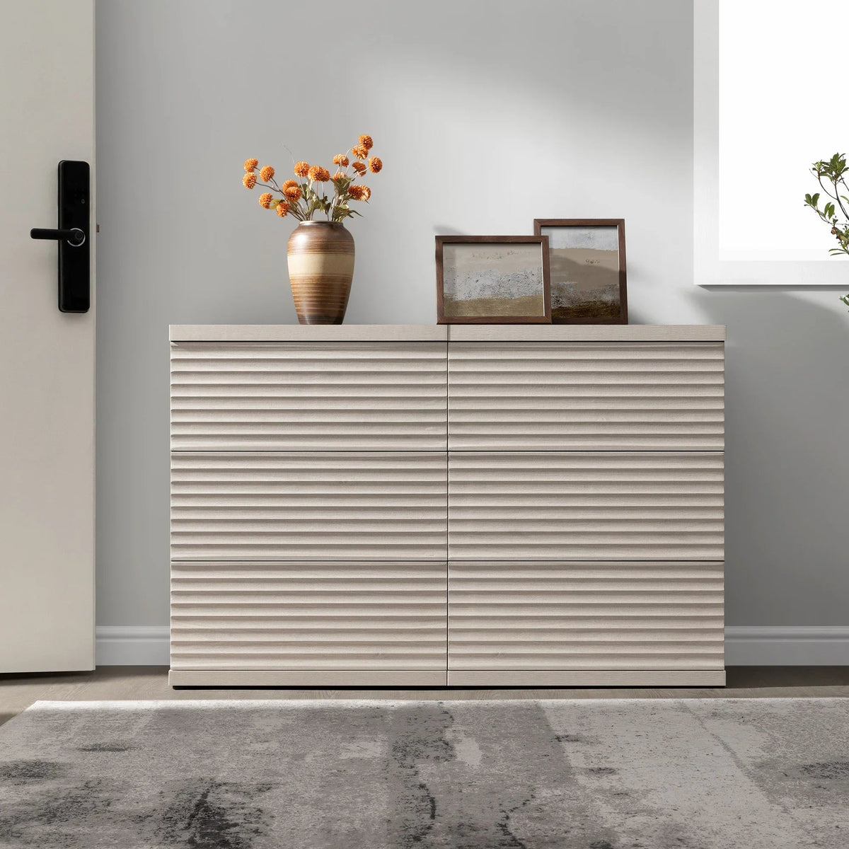 Stria Sideboard Cabinet with Storage, Set of 2
