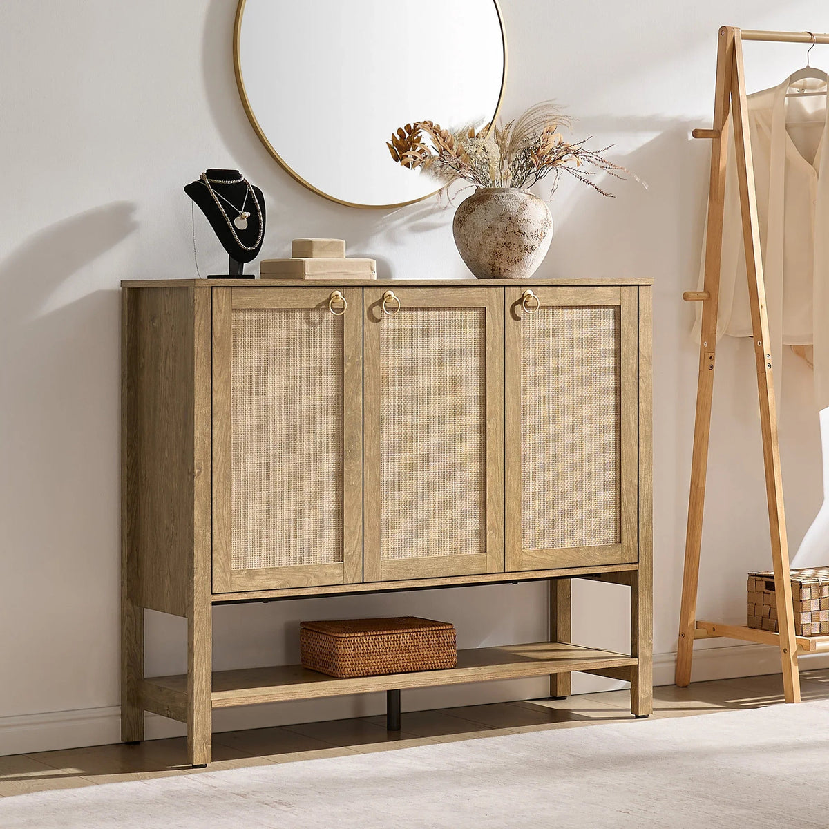 Terra White Shoe Cabinet, 3 Doors - 1 Piece - Carbon Cherry
