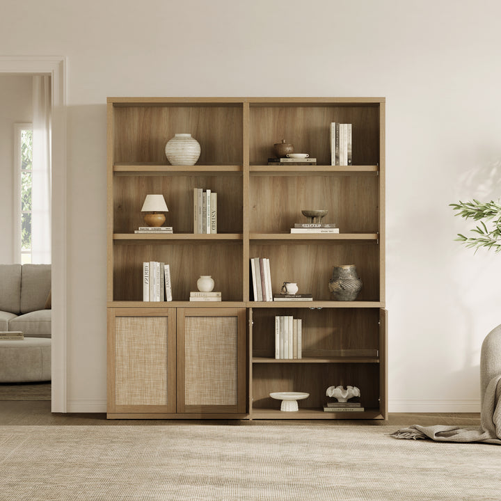 Zura Rattan Bookcase, 71 Inches Tall