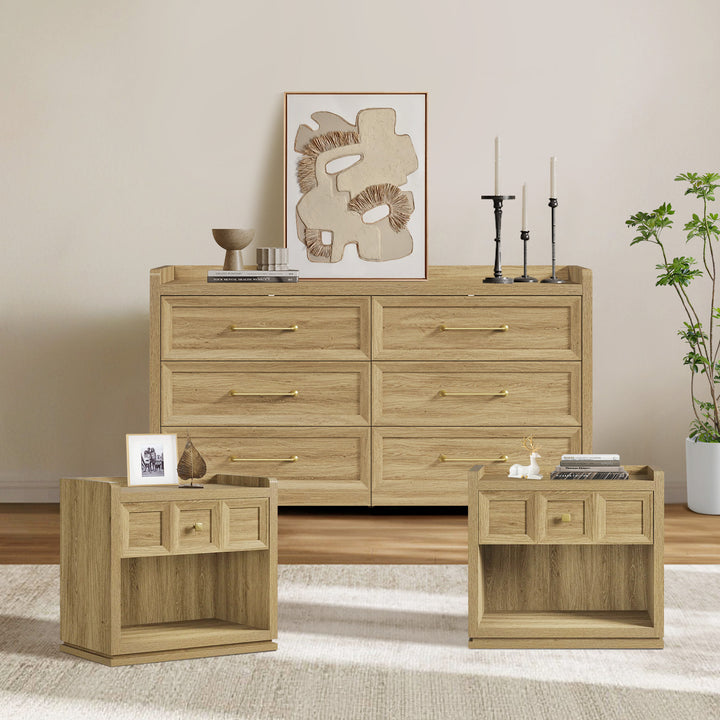 Helio 6 Drawer Dresser and Nightstands Set