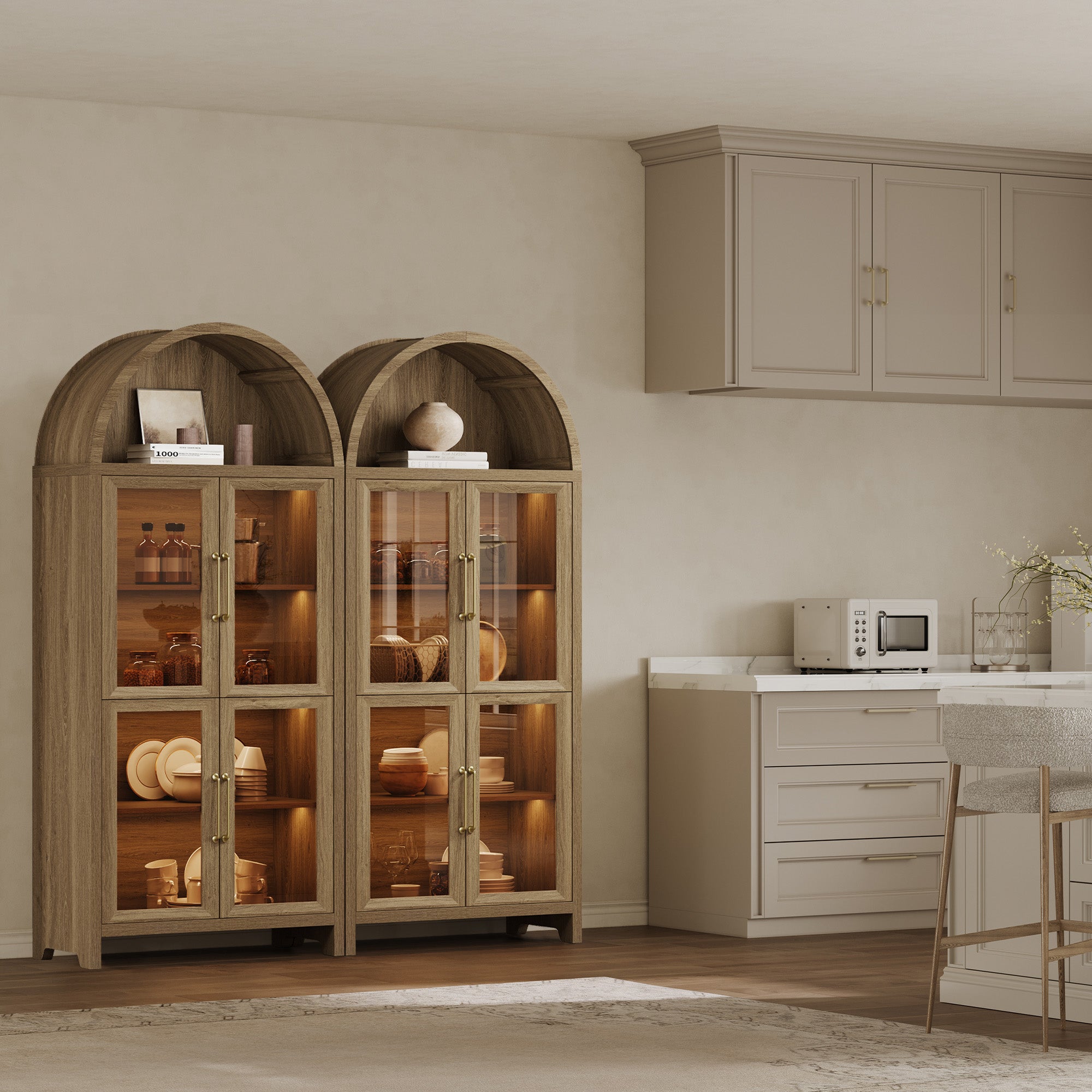 Helio Modern Glass-Door Display Cabinet