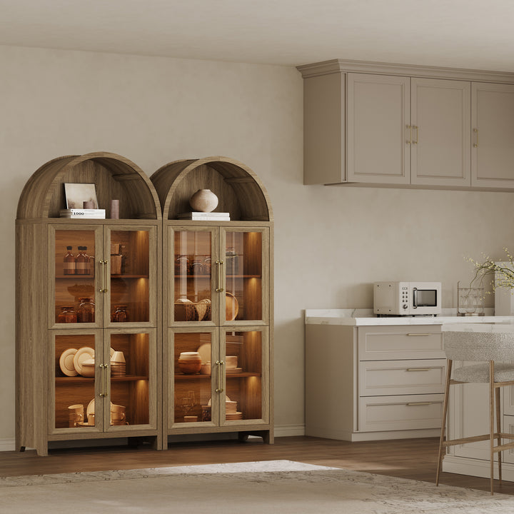 Helio Modern Glass-Door Display Cabinet