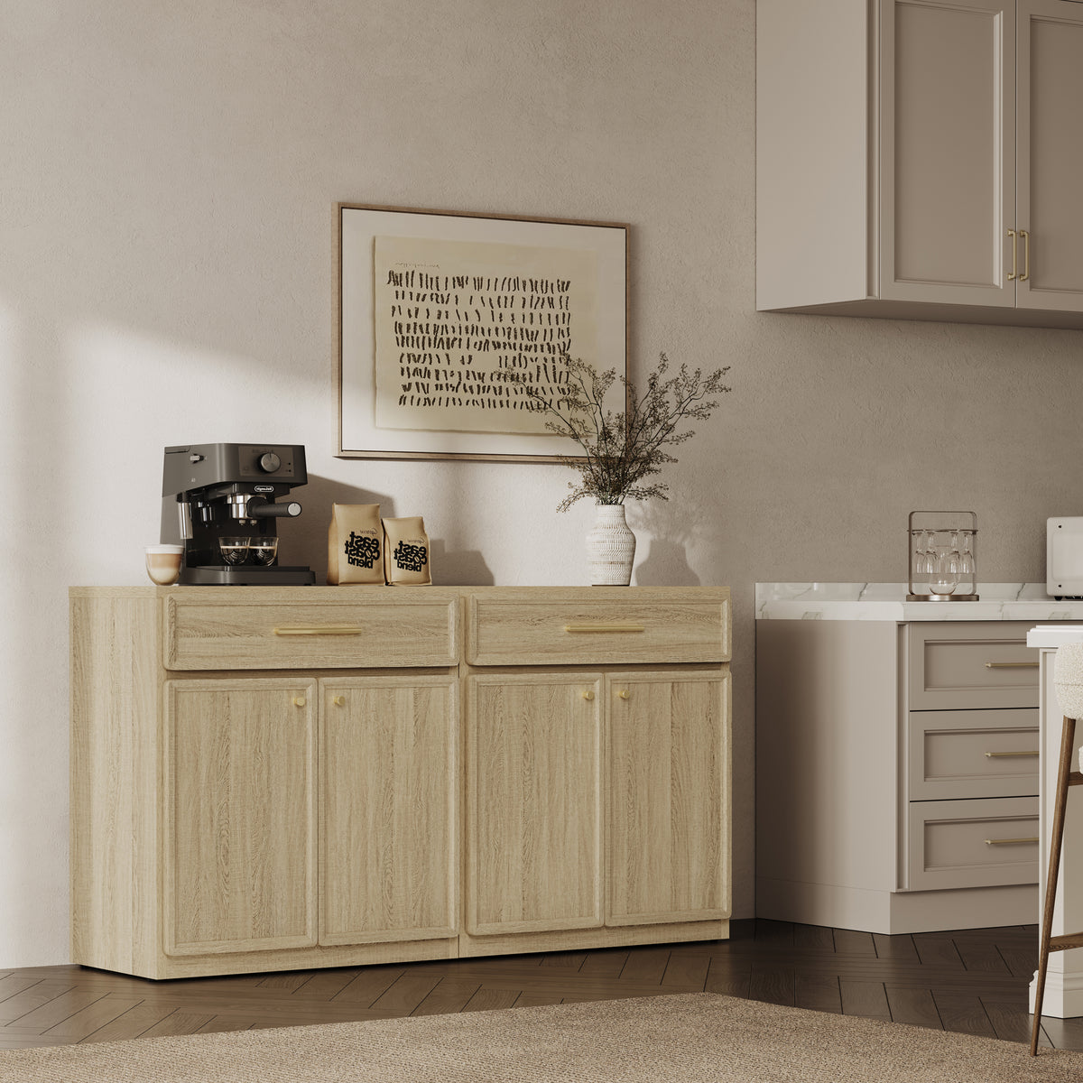 Crescent Sideboard Cabinet, Flexible Storage