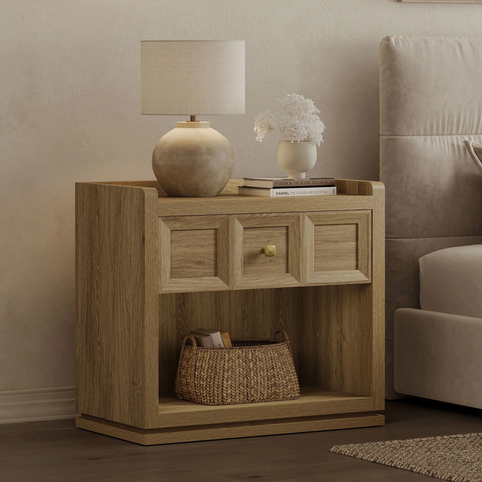 Helio 1-Drawer Nightstand Set of 2