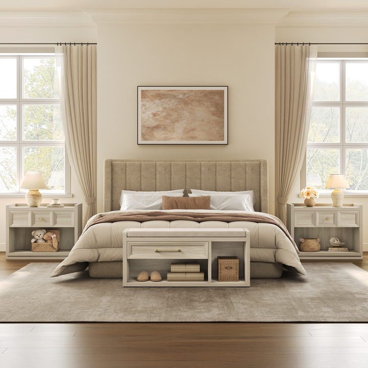 Helio Shoe Bench with Drawer, 40.6-Inch Wide