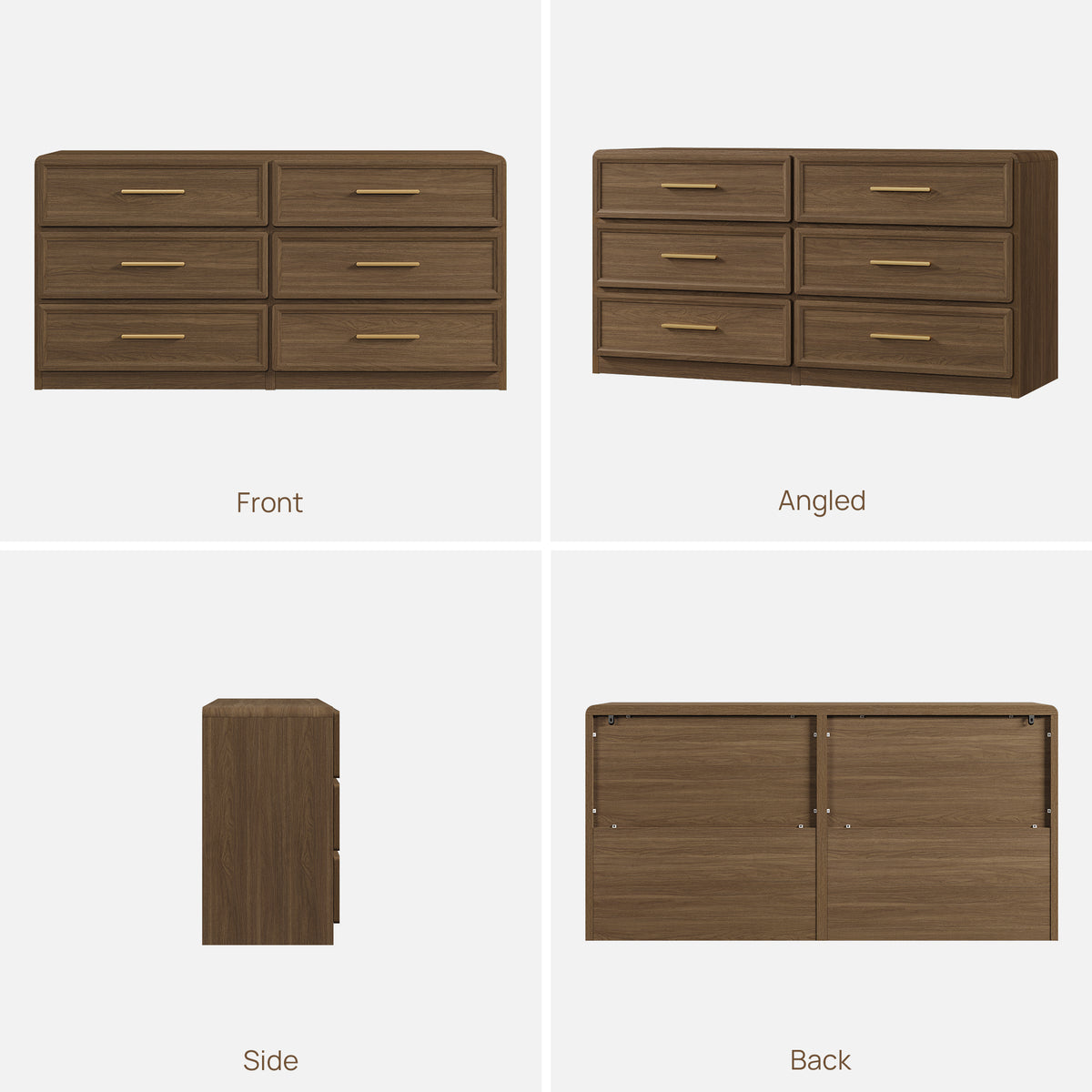 Crescent 64'' Wide 6-Drawer Dresser, Large Storage