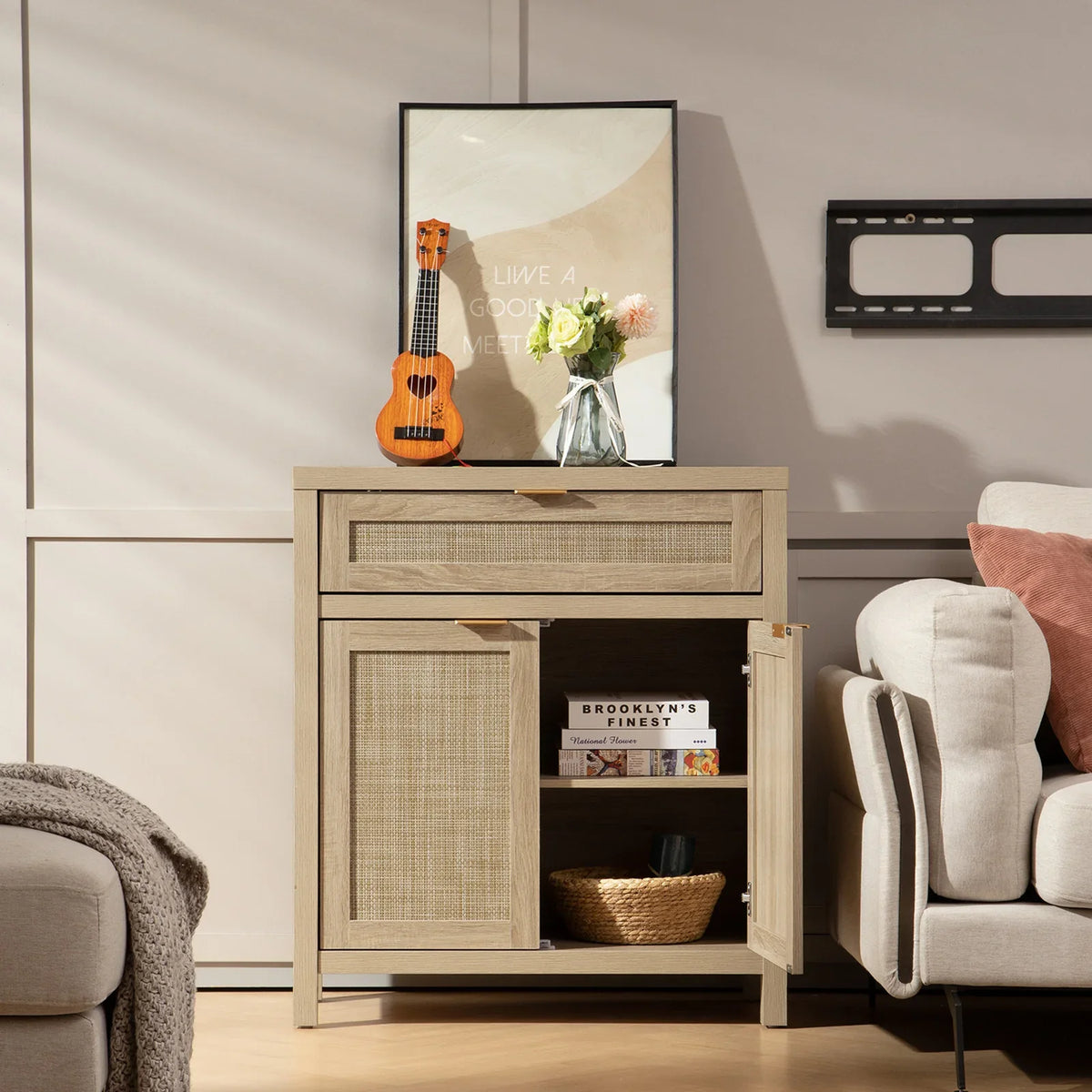 Savanna Black Buffet Cabinet with Drawers