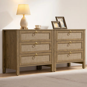 Terra 3 Drawers Nightstand, Set of 2