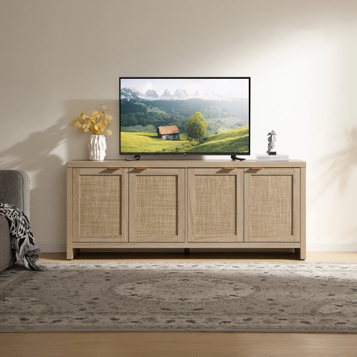 Savanna TV Storage Cabinet with 4 Doors, up to 65''