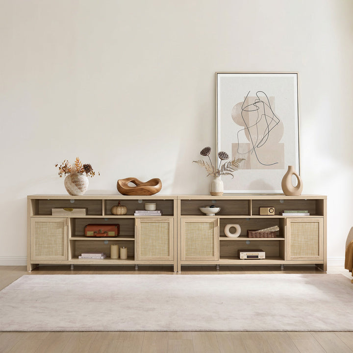 Savanna 65Inch TV Console with Cable Management，Set of 2
