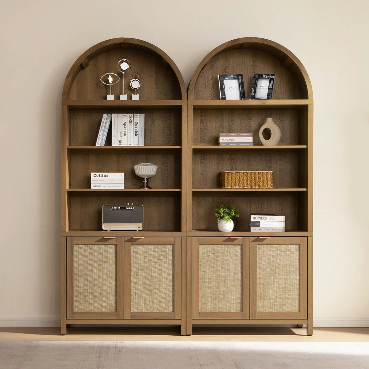 Savanna Arched Bookcase, 84.2Inch Height, Set of 2