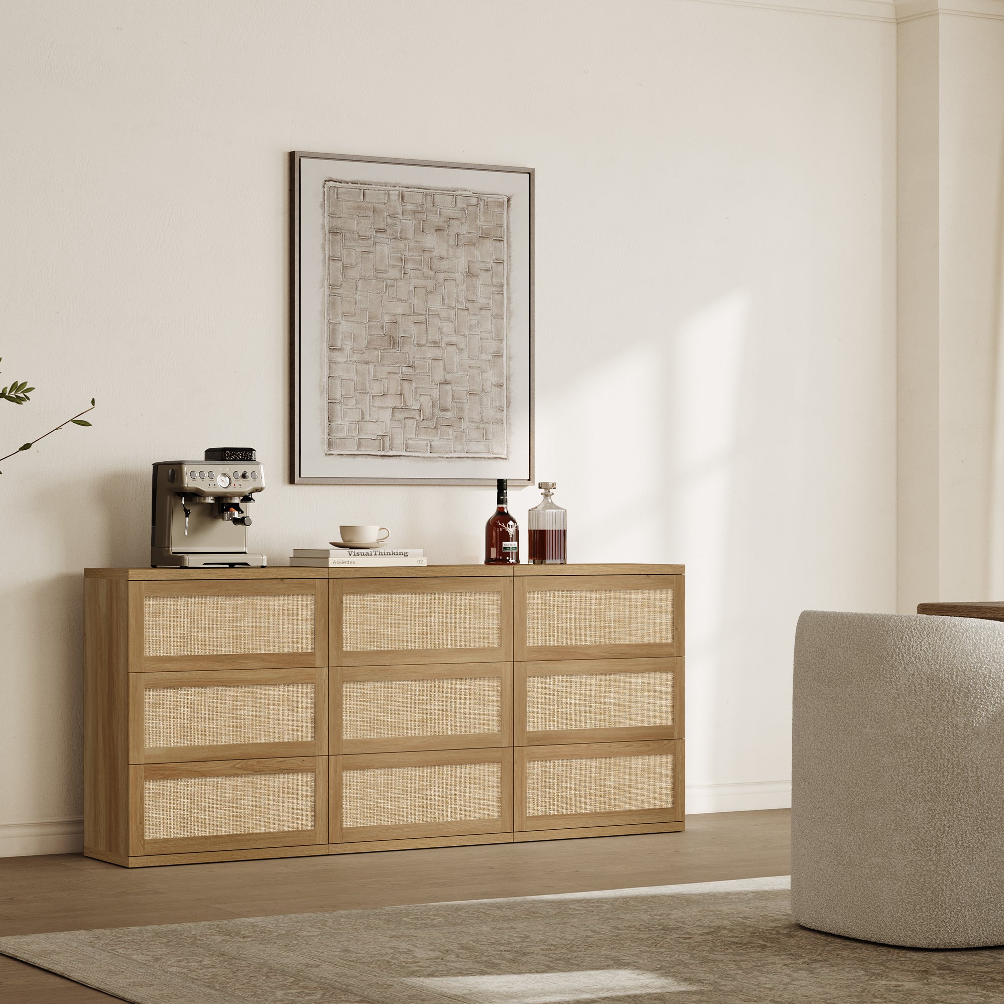 Zura Rattan Sectional Dresser, Large Size Option