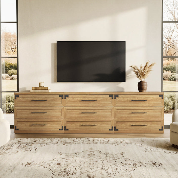 Willow 3-Drawers Nightstands Set - 2 Pieces - Sand Beige