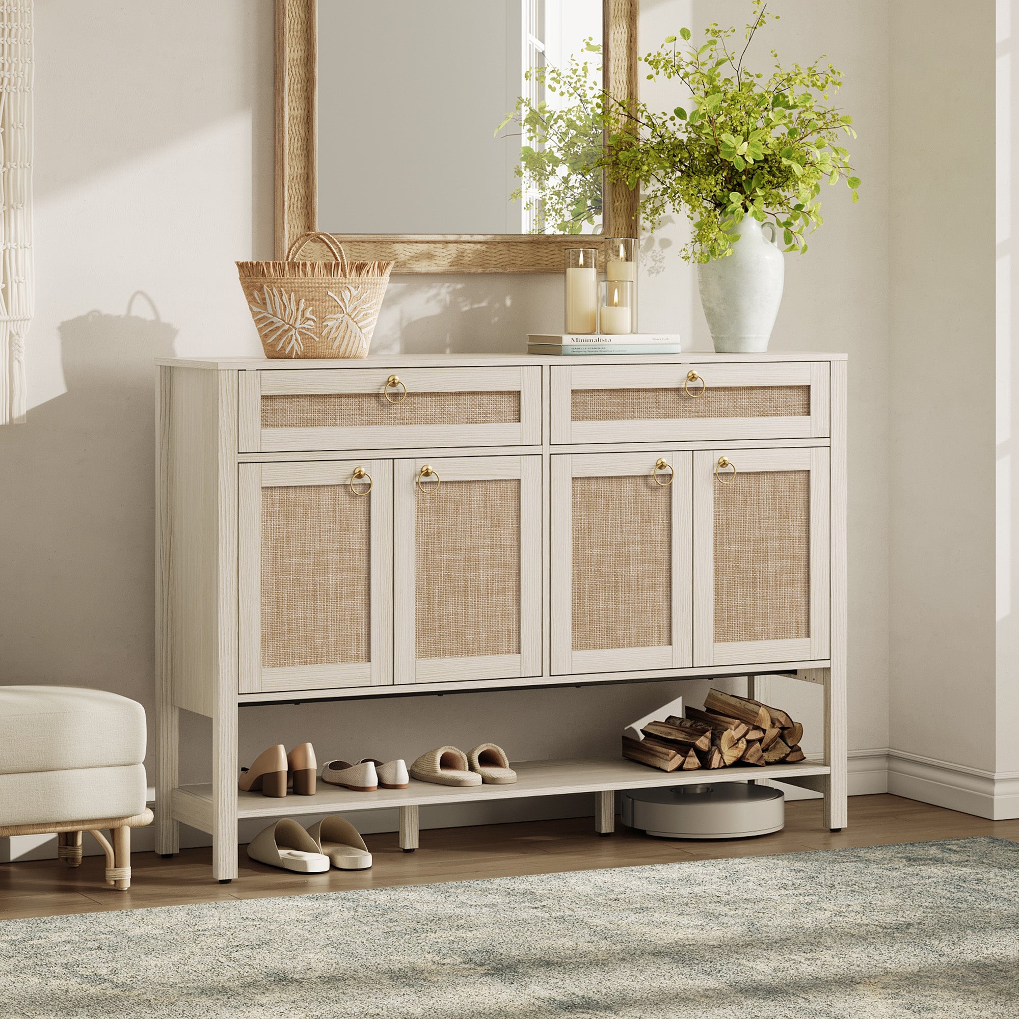 Terra Rattan Sideboard Cabinet, Modern Storage