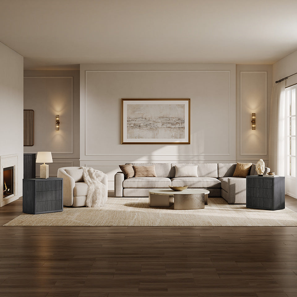 Cas Large-Size Nightstand, 3 Drawers