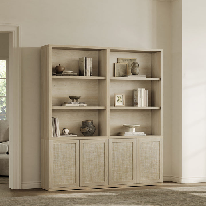 Zura Rattan Bookcase, 71 Inches Tall