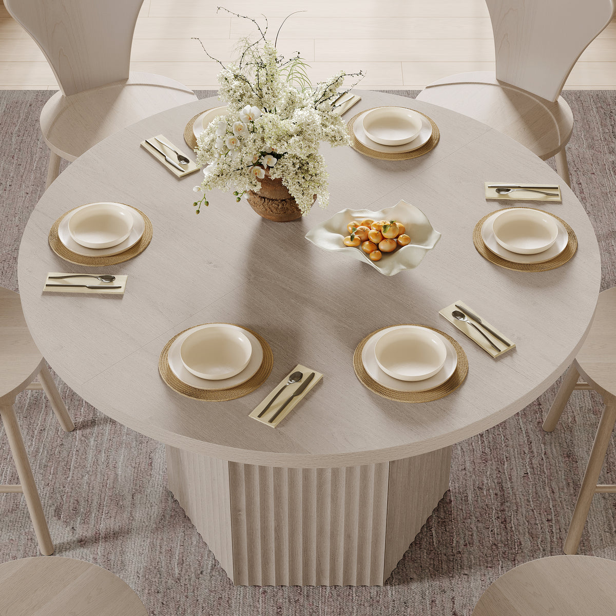 Cas Round Dining Table for 6