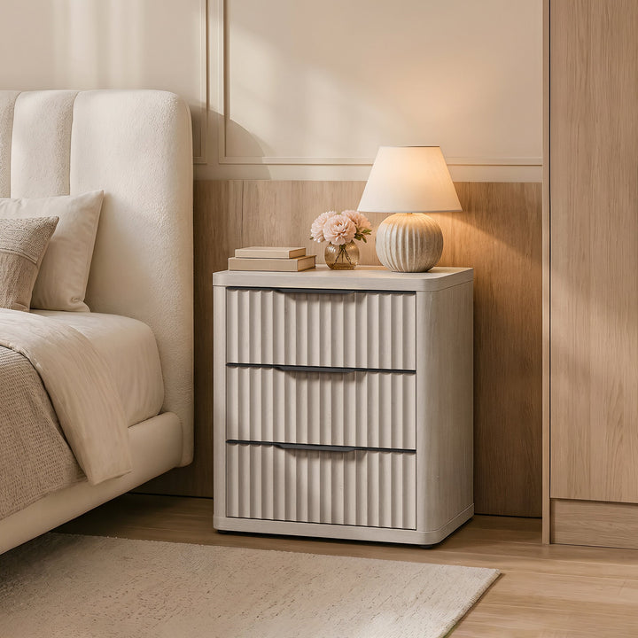 Cas 3 Drawers Dresser, Black Handle