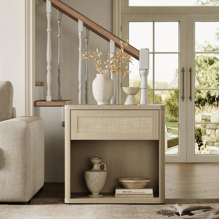 Zura Rattan Nightstand with Drawer