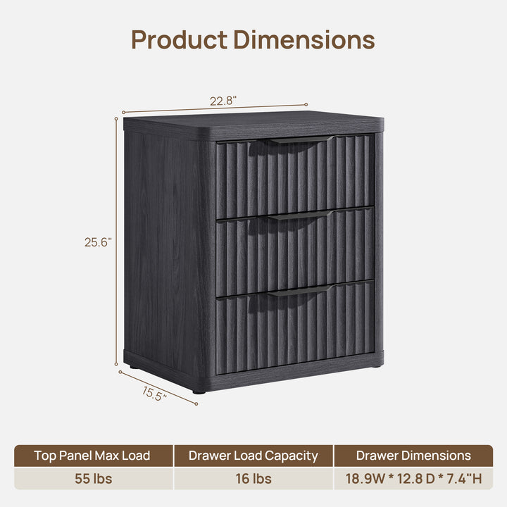 Stria 9-Drawer Dresser and Cas Nightstands Set