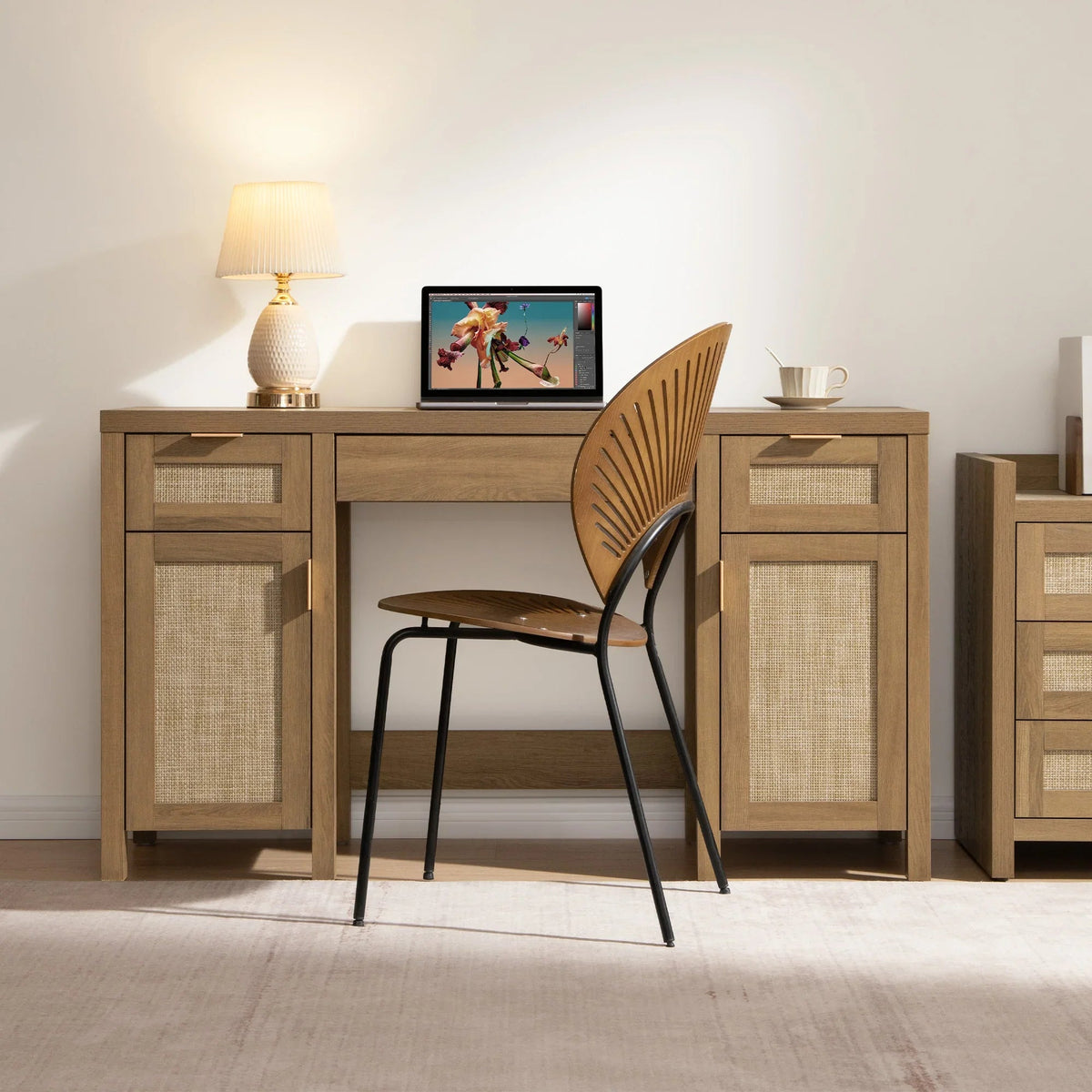 Savanna Makeup Vanity with Storage, Set of 2