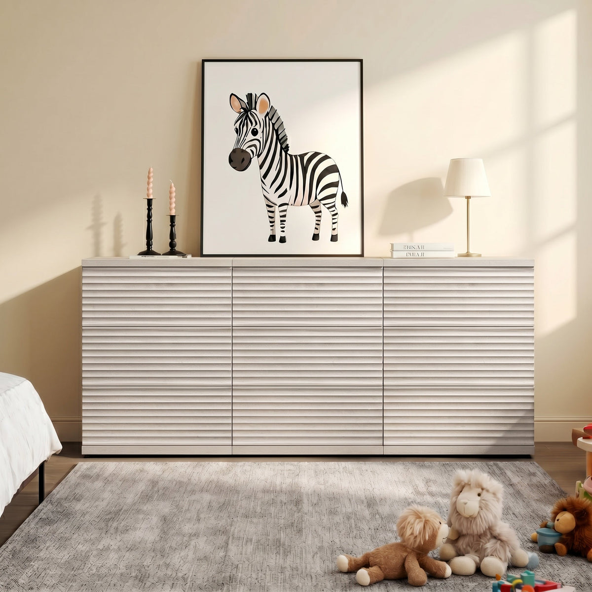 Stria Sectional 6-Drawer Dresser with Storage