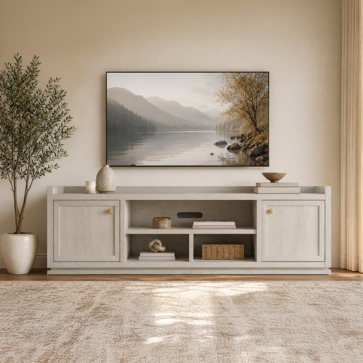 Helio Modern TV Stand with Doors