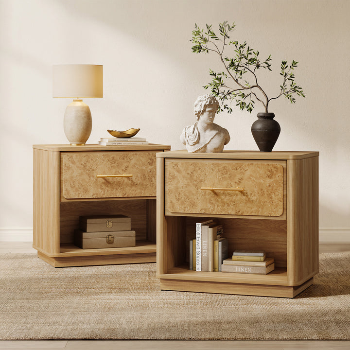 Burluxe 24.8'' Wide Night Table with Storage