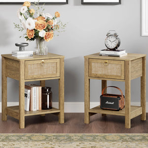 Terra Nightstand with 1 Drawer, Set of 2