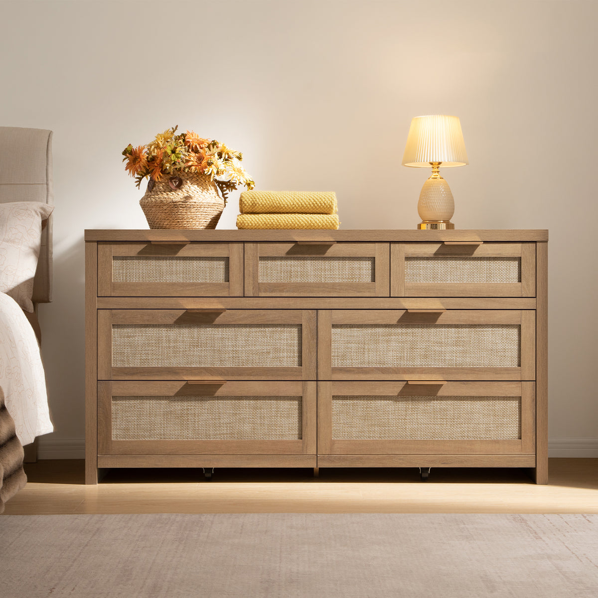 Savanna Rattan Bedroom Set, Large Storage