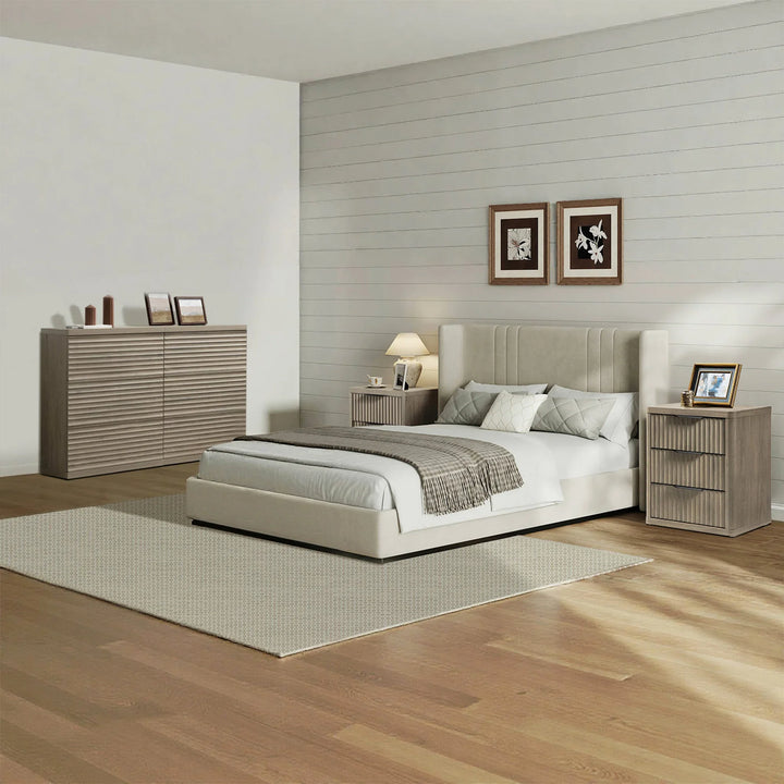 Stria 6 Drawers Chest and Nightstands Set