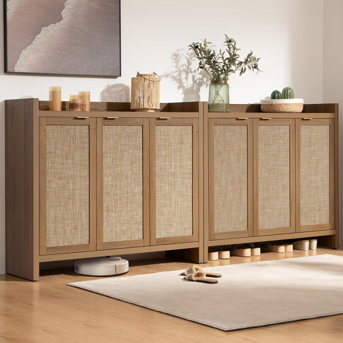 Savanna Shoe Storage Cabinet, 30 Pairs Shoes, Set of 2