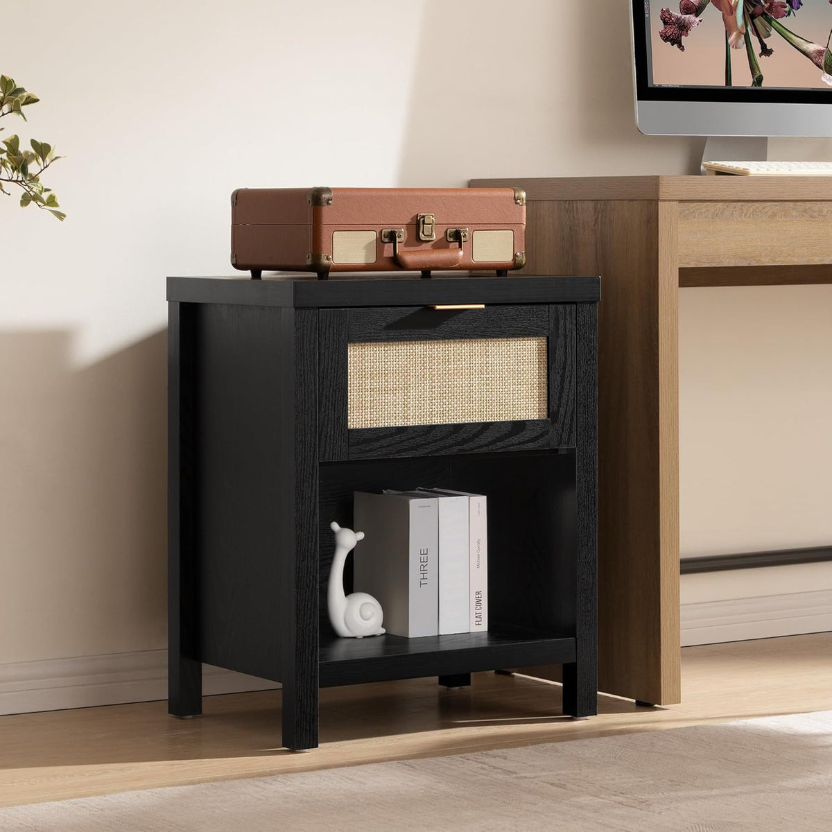 Savanna Rattan Nightstand for Bedroom