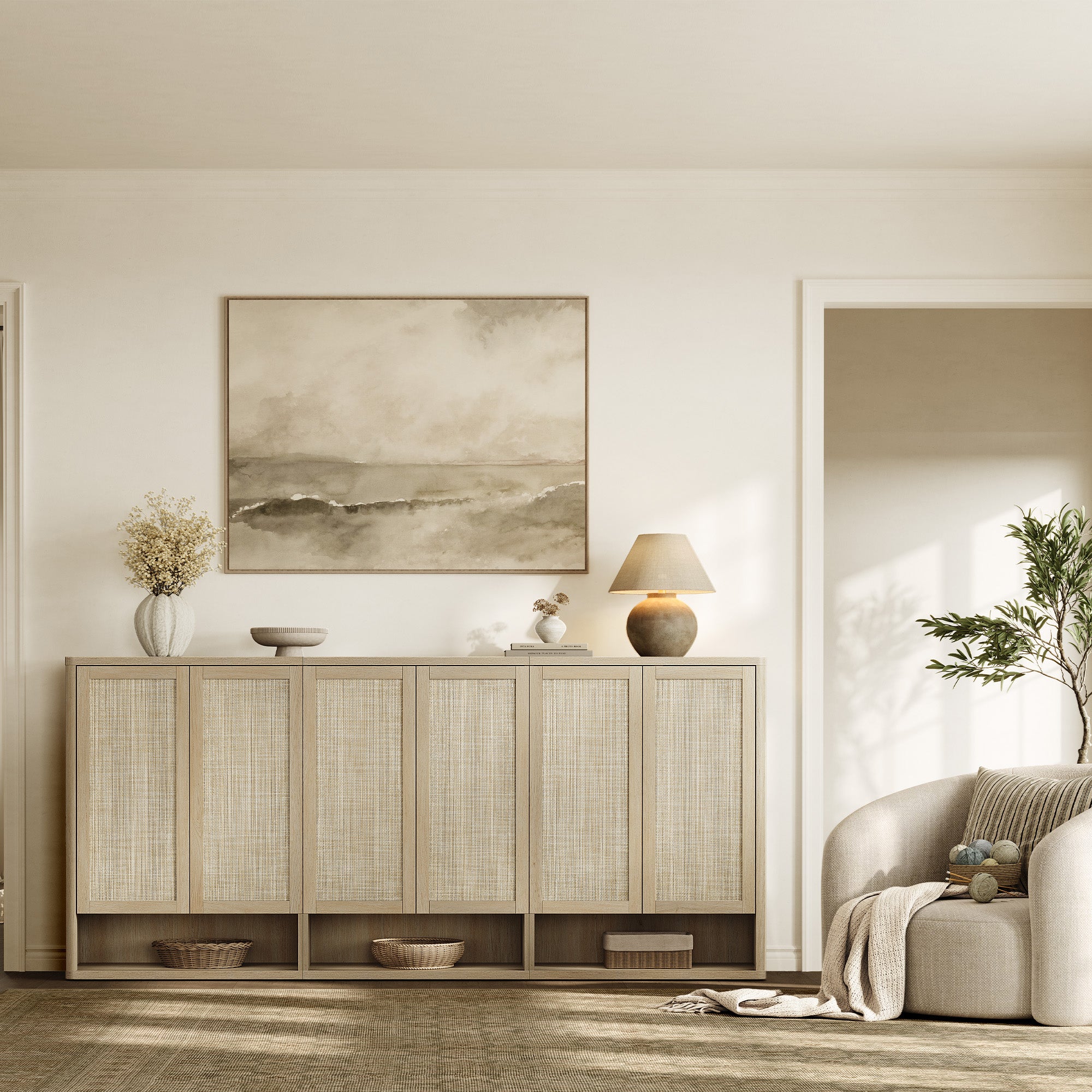 Zura Modular Shoe Cabinet with 6 Doors, 70 Pairs