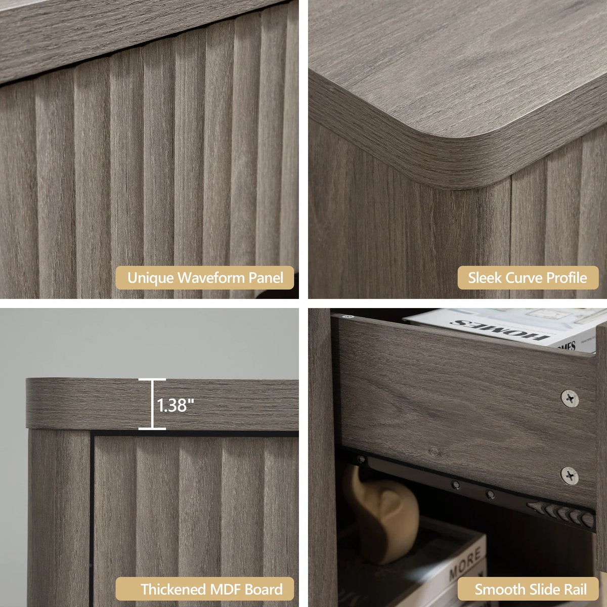 Cas 6 Drawers Dresser Fluted Bedroom Sets