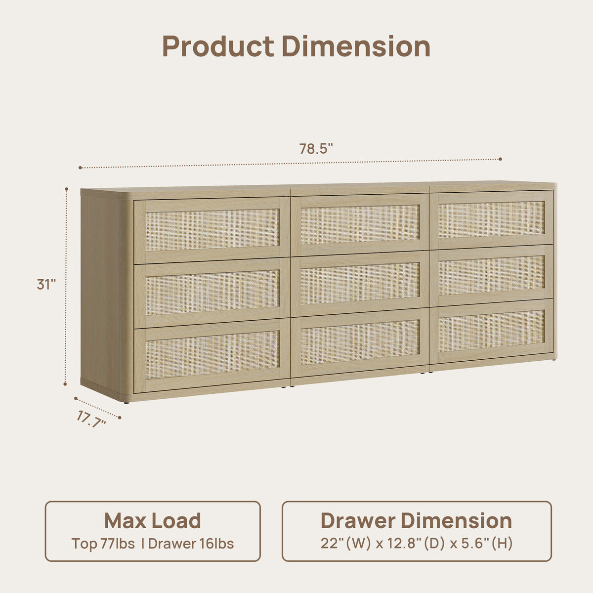 Zura Modular Large-Size Bedroom Sets, Rattan Style