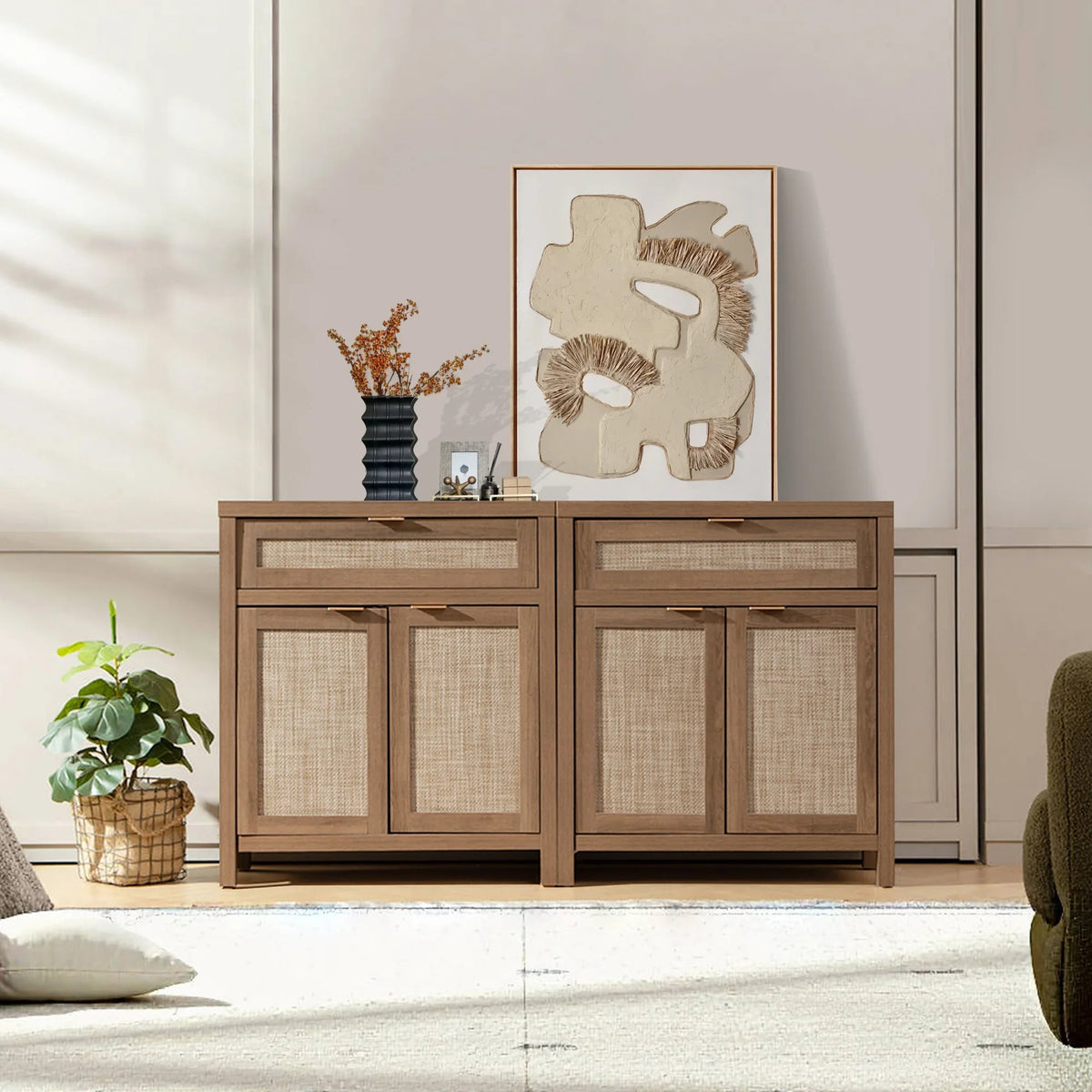Savanna Black Buffet Cabinet with Drawers